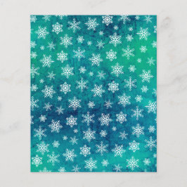 Papel Snowflake em relevo - Teal