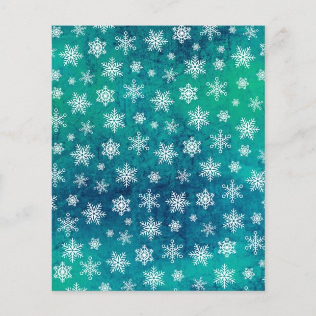 Papel Snowflake em relevo - Teal (Frente)