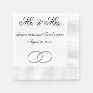 Papel Sr. e Sra. guardanapo de casamento - personalizáve