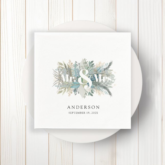 Papel "Sr. & Sra." guardanapo elegante de folha (Criador carregado)