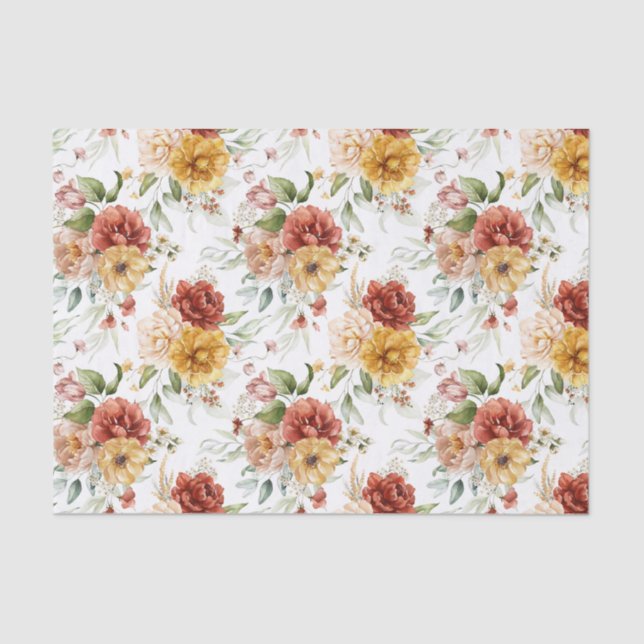 Papel Tecido (3) Pequeno Padrão Vermelho e Dourado (Frente )