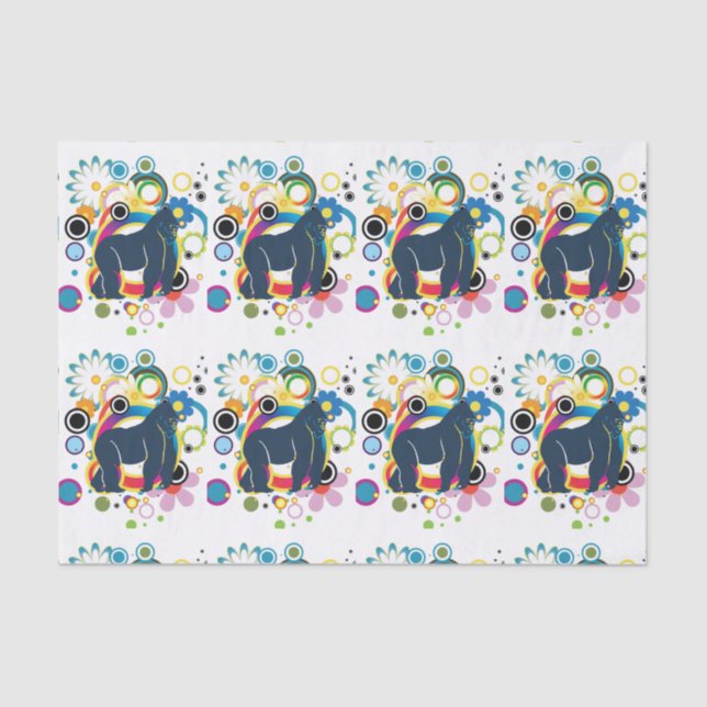 Papel Tecido abstrato Gorilla (Frente )