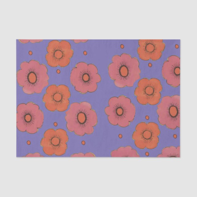 Papel Tecido Afro Poppies (Frente )