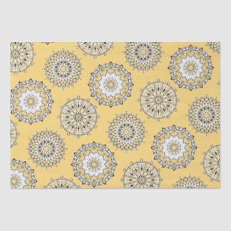 Papel Tecido Amarelo Mandalas