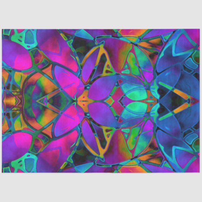 Papel Tecido - Arte Fractal Floral (Frente )