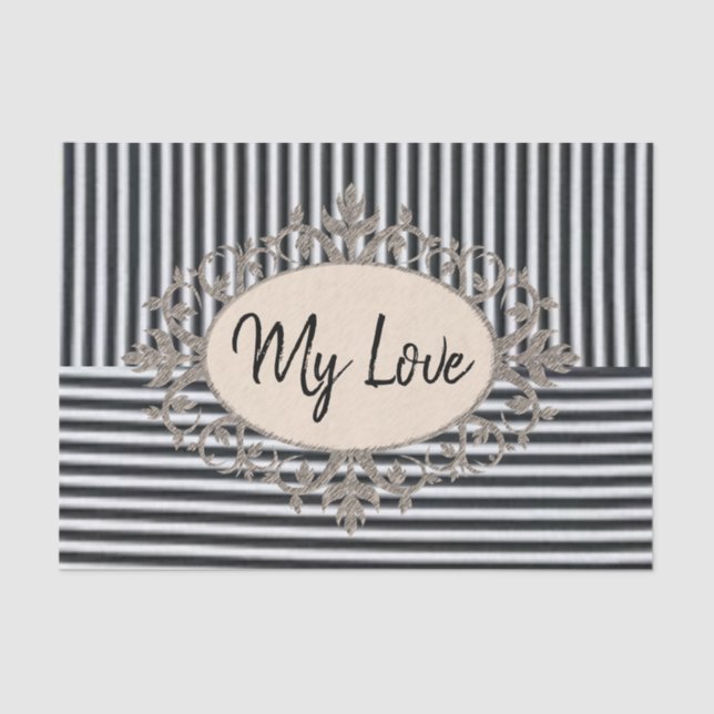 Papel Tecido - Black Stripes de Praia (Frente )