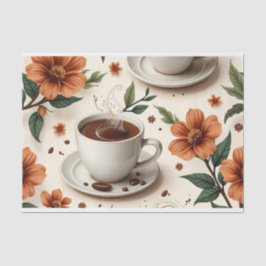 Papel Tecido Blooming Mocha Bliss - Café e Flora