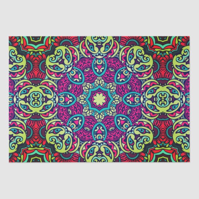 Papel Tecido Boho design Mandala (Frente )