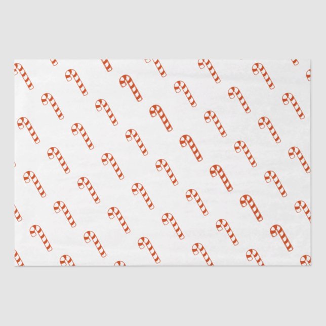 Papel Tecido - Canas de Doces com Striping Vermelh (Frente )