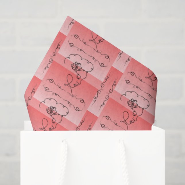 Papel Tecido Coral de Bela Fluindo (Sacola de presentes)