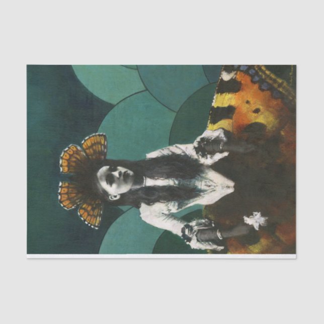 Papel Tecido da Garota-Borboleta (Frente )