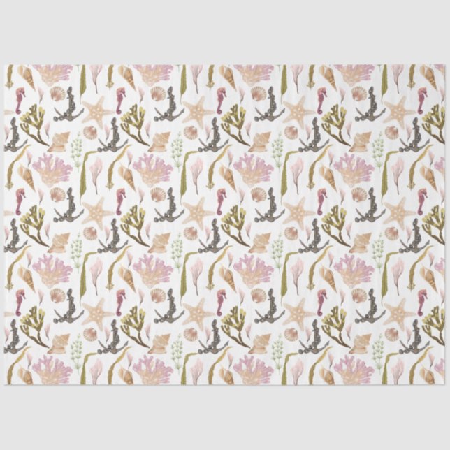 Papel Tecido da Série Vida Marinha Design 2 (Frente )