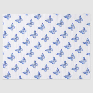 Papel Tecido das Borboletas Brancas Chinoiserie Az