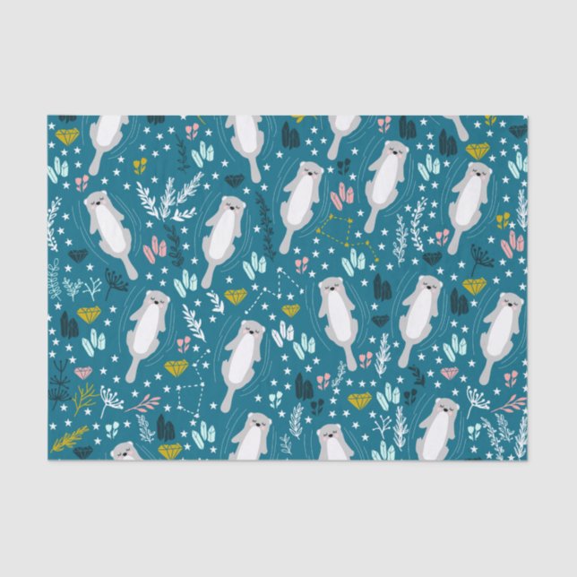 Papel Tecido das Lontras Cónicas (Frente )