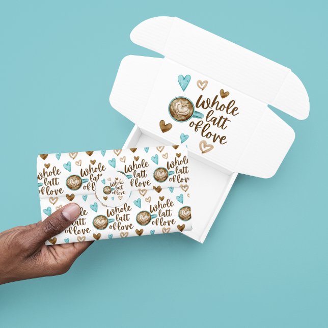 Papel Tecido De Amor (Celebrate a latte lover with this, "Whole latt of love" tissue paper! Matching collection available!)