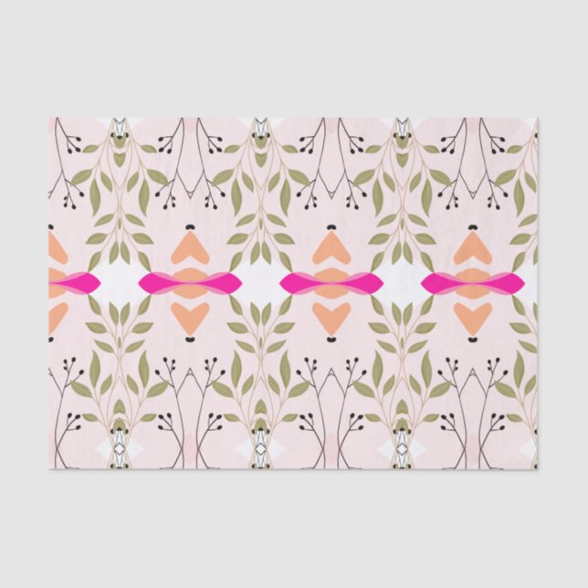 Papel Tecido de Beleza Botânica Elegante (Frente )