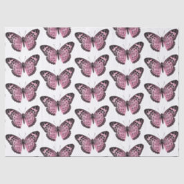 Papel Tecido de Decodificação de Borboletas Rosa e