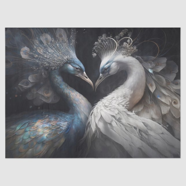 Papel Tecido de Decoupage de Aquamarina e Pérolas (Frente )