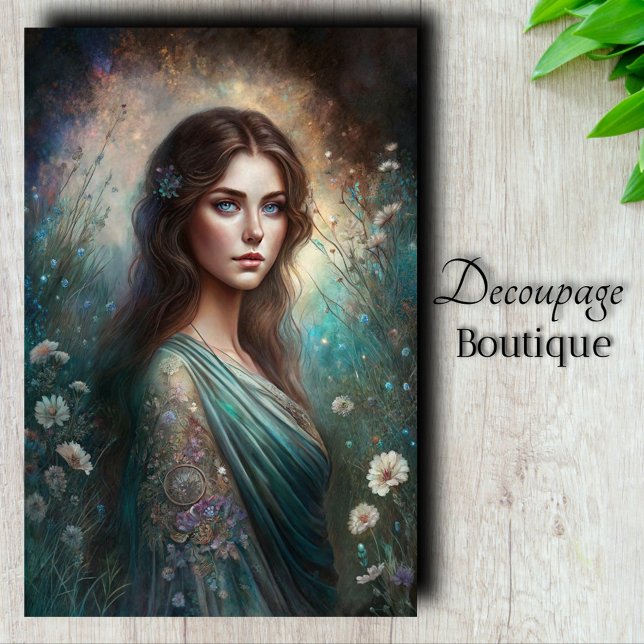 Papel Tecido de Decoupage de Arte de Jardim (Garden Maiden Art Decoupage Tissue Paper)