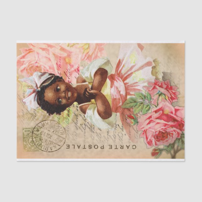 Papel Tecido de Decoupage de Cartão-Postal para Be (Frente )