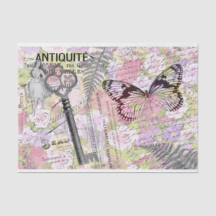 Papel Tecido de Decoupage de Chave de Borda