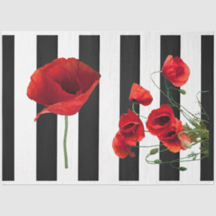 Papel Tecido de Decoupage de Flor Vermelho 3D