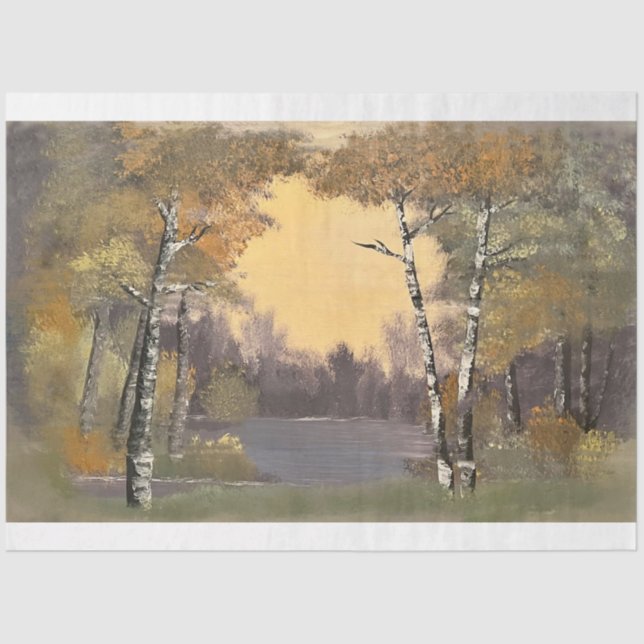 Papel Tecido de Decoupage de Florestas Eetéreas (Frente )