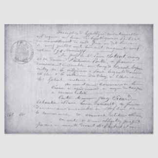 Papel Tecido de Decoupage de Script Antigo Francês