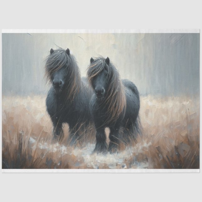 Papel Tecido de Decoupage em Horário de inverno da (Frente )