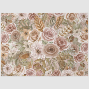 Papel Tecido de Decoupage Floral de Boho Russo