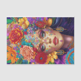 Papel Tecido de Decoupage Floral Moderno