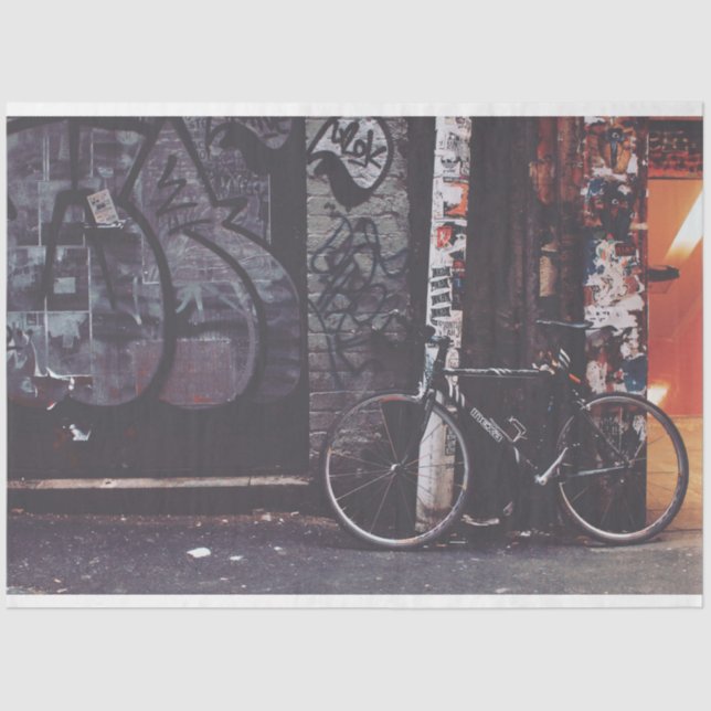 Papel Tecido de Decoupage na Bike Urbana 20 do gra (Frente )