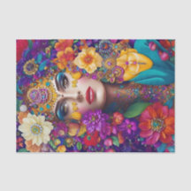 Papel Tecido de Descamação de Trendência Floral Bl