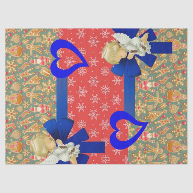 Papel Tecido de Natal Ângulos de Bebê (Frente )