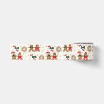 Papel Tecido de Natal com Padrão de Biscoito de Ge