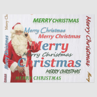 Papel Tecido de Natal, Papais noeis de Natal Feliz