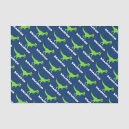 Papel Tecido de Natal para Crianças com dinossauro