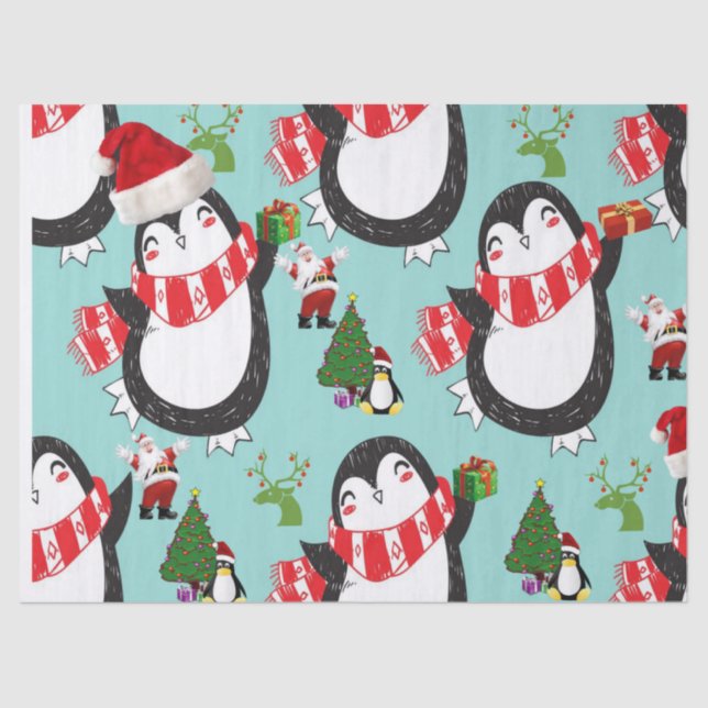 Papel Tecido de Natal, Pinguim (Frente )