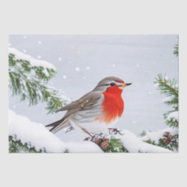 Papel Tecido de Natal Red Robin Holiday