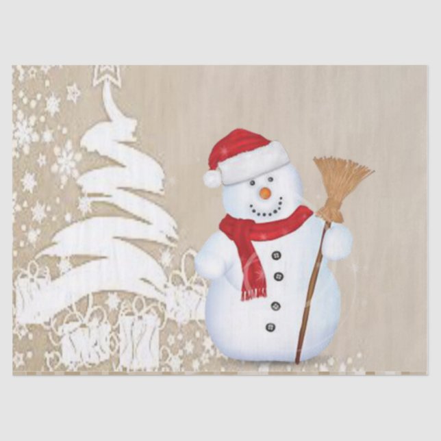 Papel Tecido de Natal, Snowman (Frente )