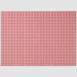 Papel Tecido de Padrão de Gingham Vermelho e Branc