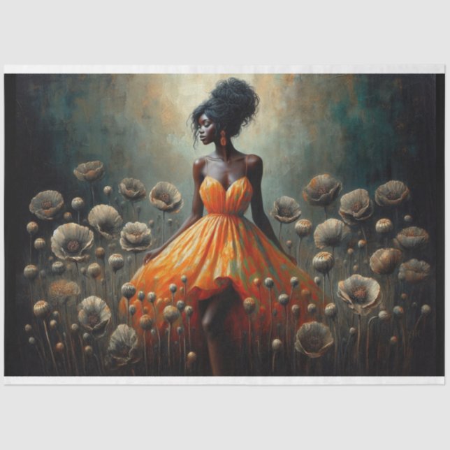 Papel Tecido Desligante Fluro Laranja Papagaio Mul (Frente )