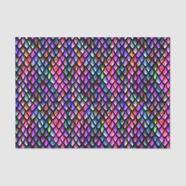 Papel Tecido do Arco-Íris Dragão Escala (Frente )