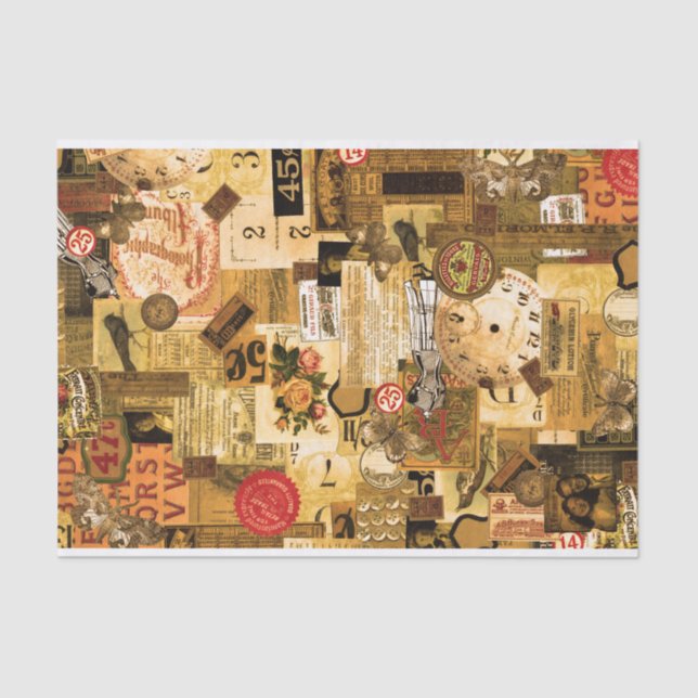 Papel Tecido do Artesanato de Colagem Ephemera Vin (Frente )