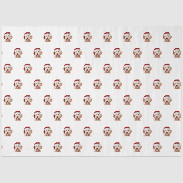 Papel Tecido do rabisco de ouro de Natal (Frente )