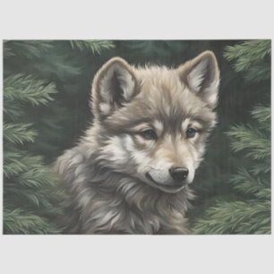 Papel Tecido do Wolf Cub do North Woods