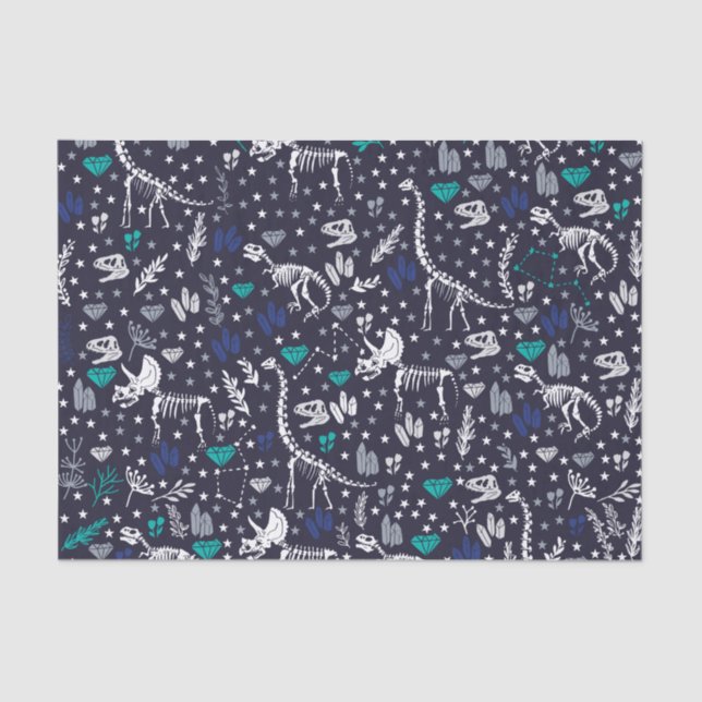 Papel Tecido dos Esqueletos do Dinossauro (Frente )