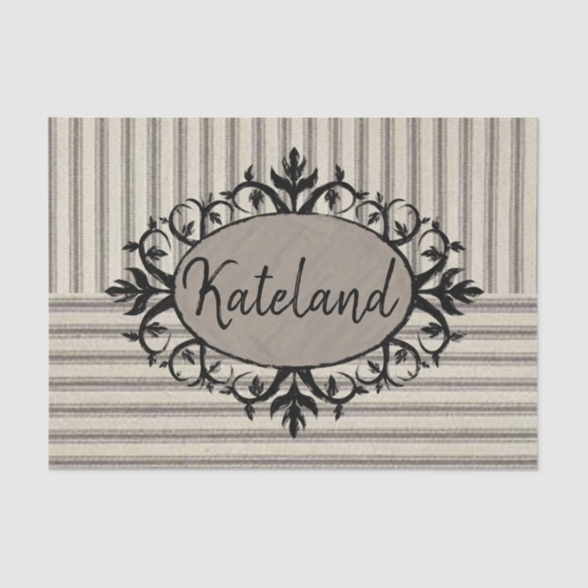 Papel Tecido - Faixa Preta bege (Frente )