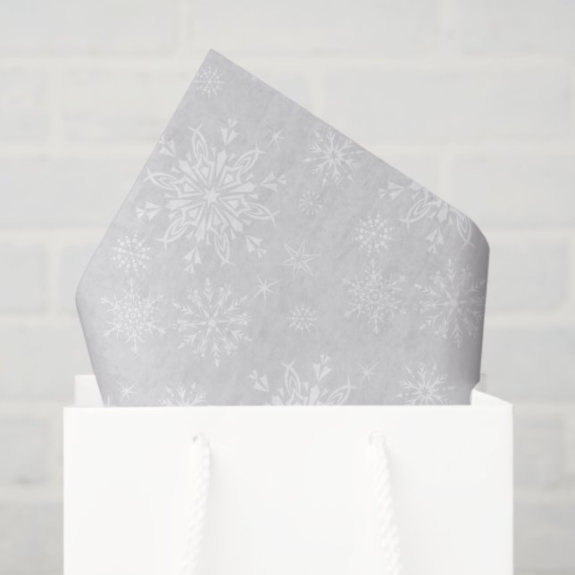 Papel Tecido Flocos de Neve (Sacola de presentes)
