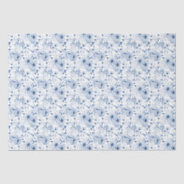 Papel Tecido Floral Azul Empoeirado